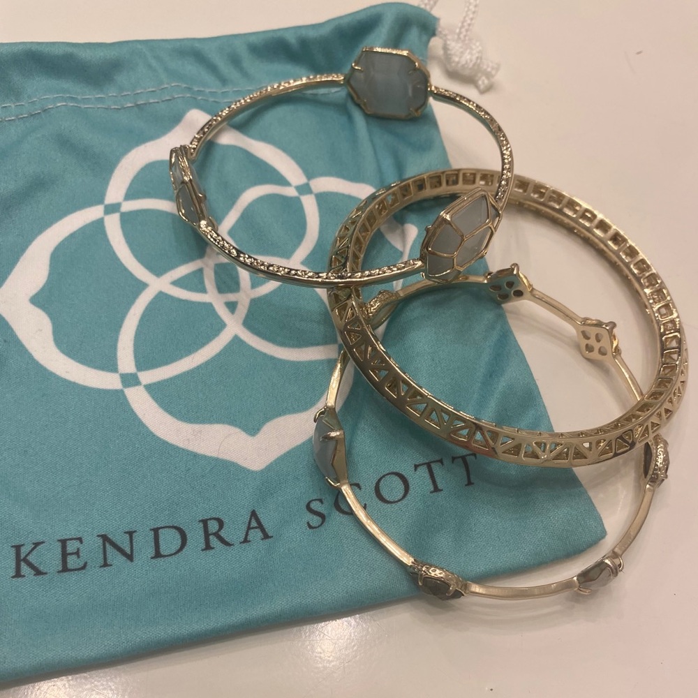 Kendra Scott bangle set with gray stones